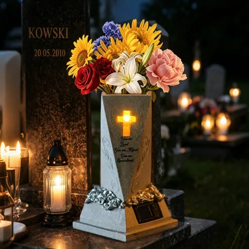 Vază funerară solară cu cruce SM251000