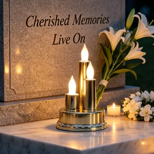 Lumânare funerară LED pe baterii cu efect de flacără SM26734