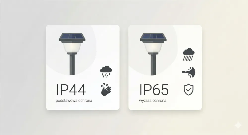 Comparație IP44 și IP65 la candele solare