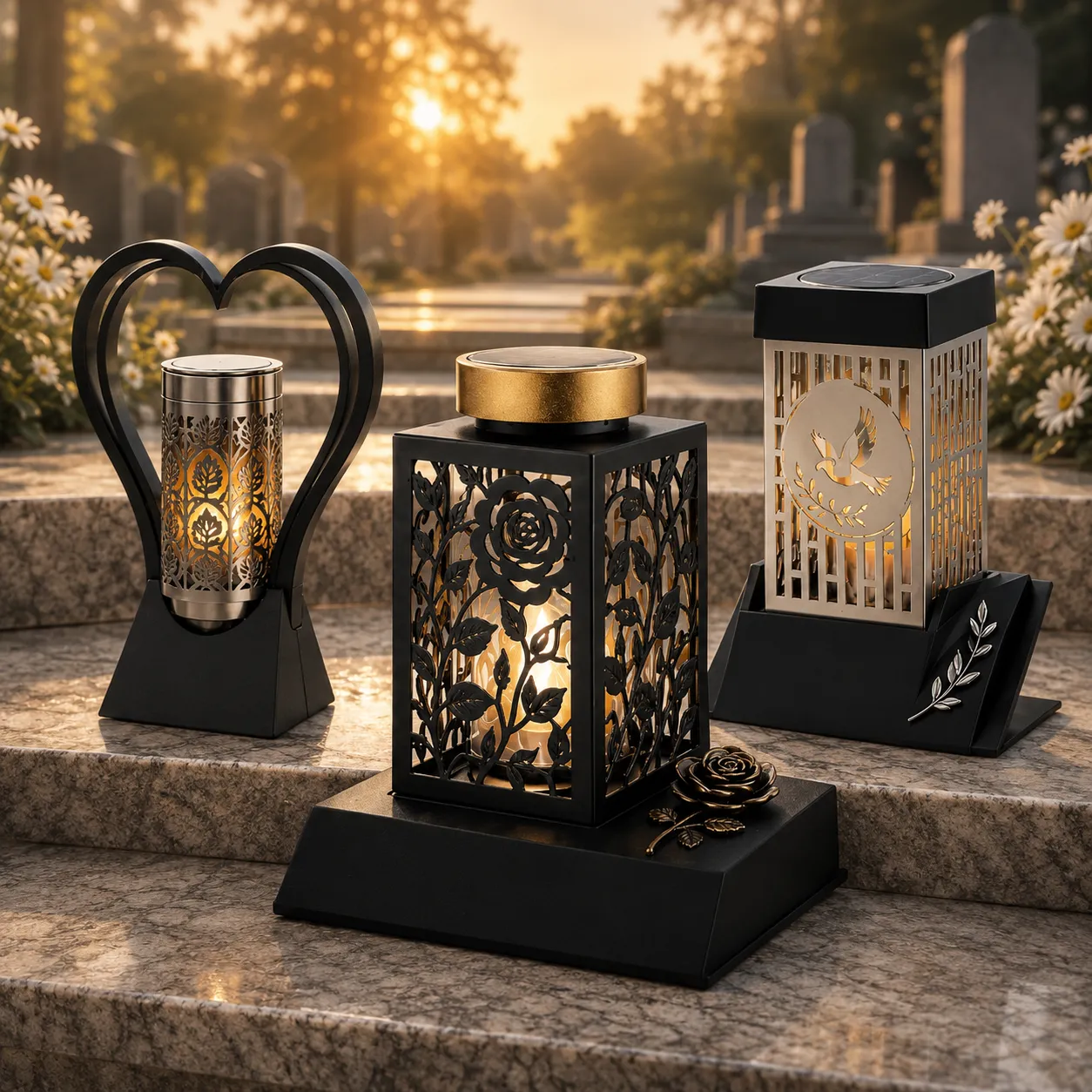 Candele solare pentru cimitir in conditii de iarna