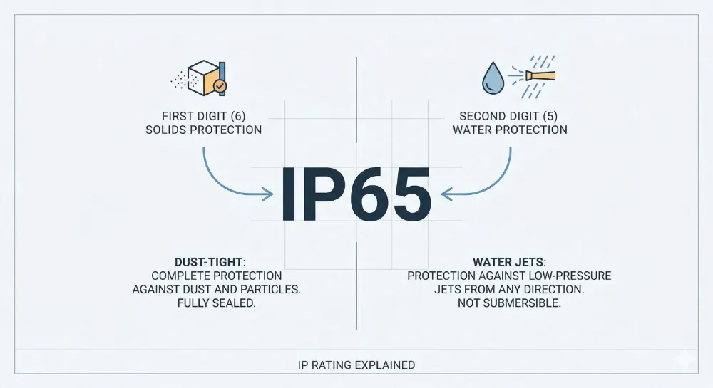 Explicația celor două cifre din IP65