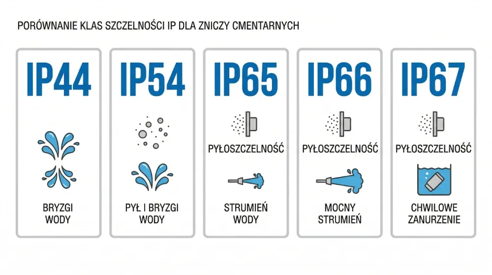 Comparație IP44 IP54 IP65 IP66 și IP67 pentru lămpi funerare