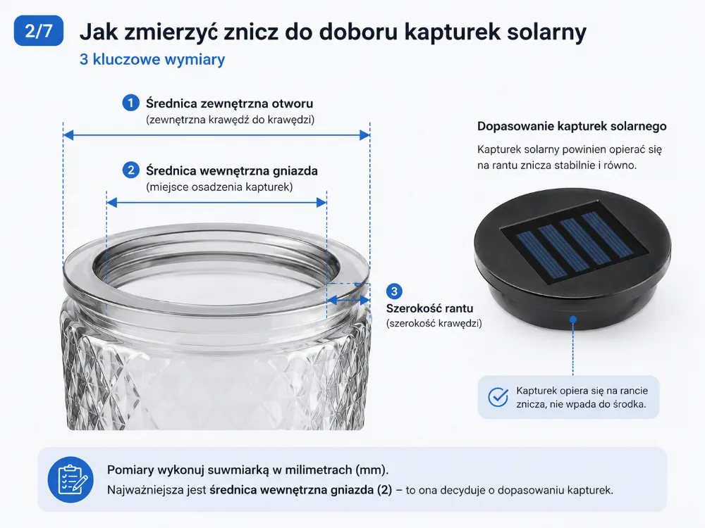 Măsurarea carcasei unei candele pentru capacul solar